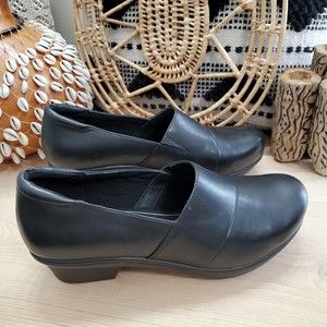 Abeo Pro System Camden Slip On Clog Slip Resistant Black Leather  women's Sz 10